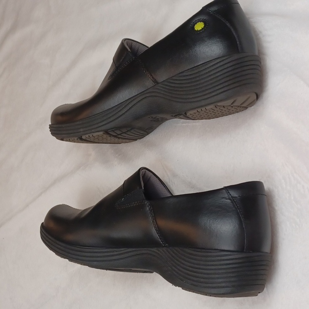 work wonders  dansko black leather nursing clogs slip resistant womens eu 39 8.5 - Picture 10 of 11